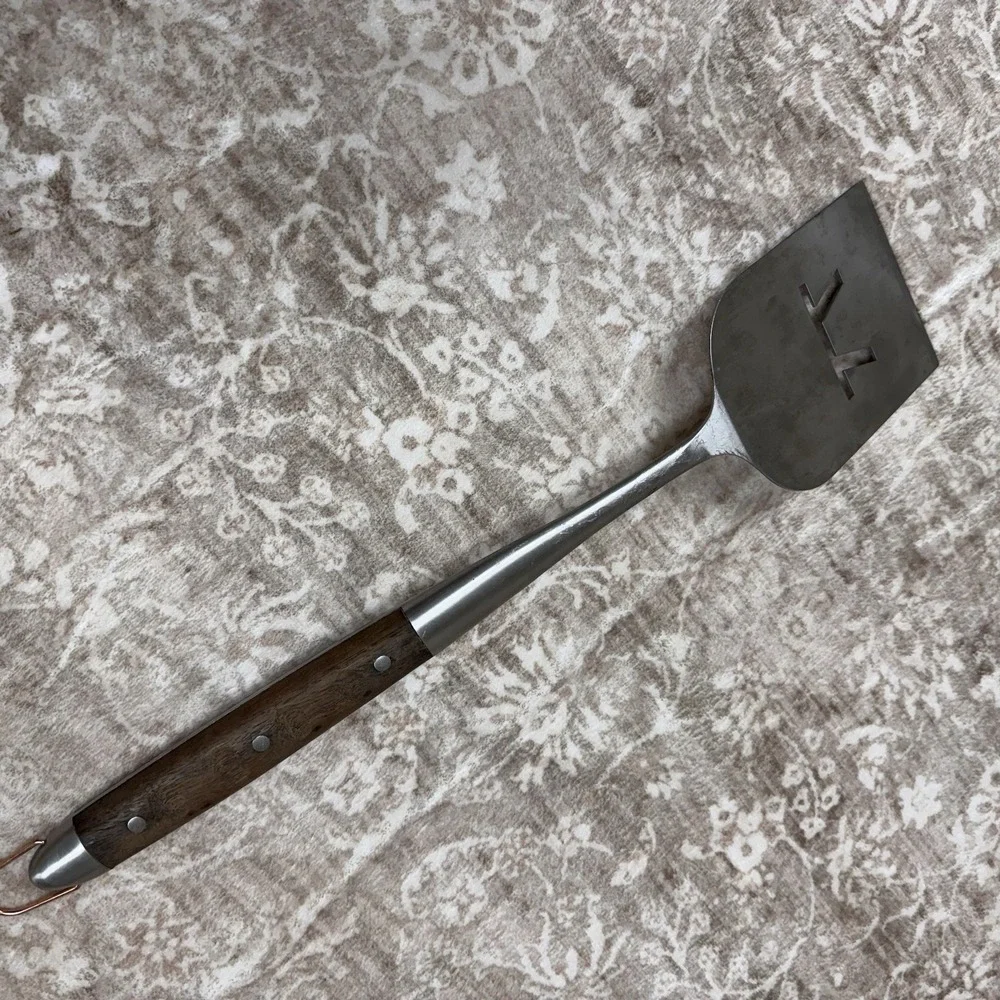 Outset QL10 Curtis Lloyd Spatula Stainless Steel Walnut Wood 20x4x0.75 Heavy